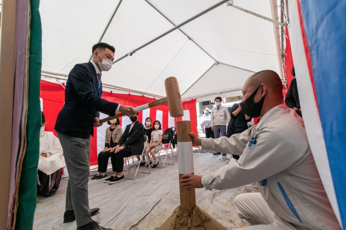 「福岡市中央区04」注文住宅現場リポート①【地鎮祭】