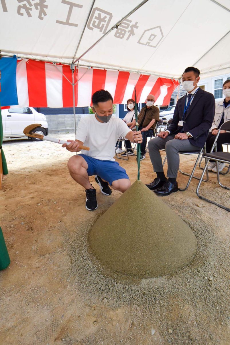 「福岡市城南区08」注文住宅現場リポート①【地鎮祭】