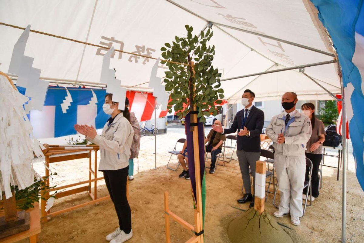 「福岡市城南区08」注文住宅現場リポート①【地鎮祭】