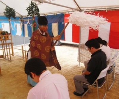 福岡市南区若久01　注文住宅建築現場リポート①　～地鎮祭～