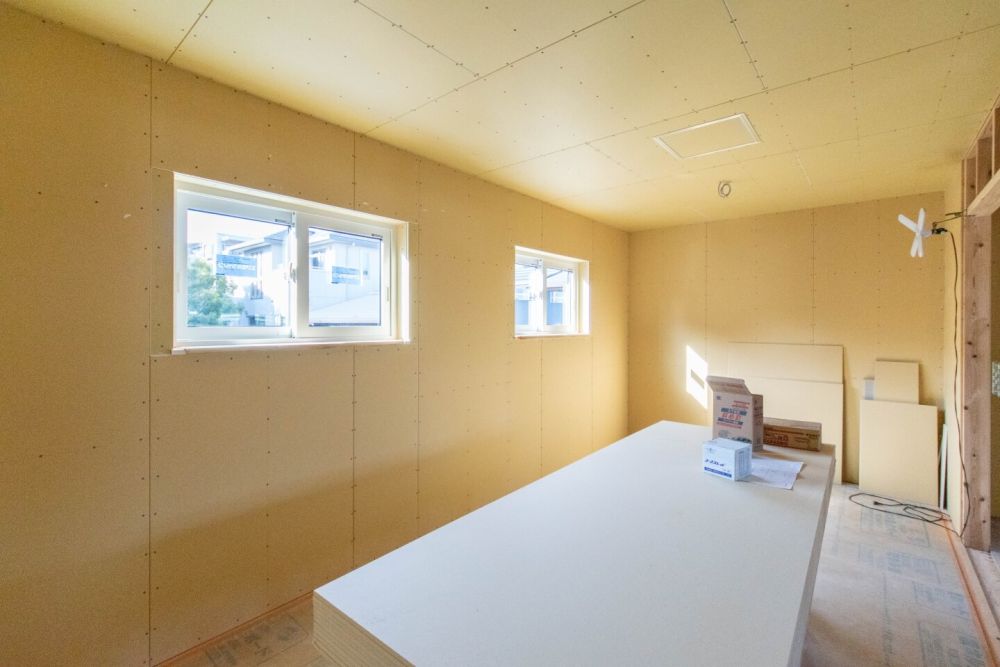 「福岡市城南区友丘02」注文住宅現場リポート⑦【木工事】【石膏ボード】