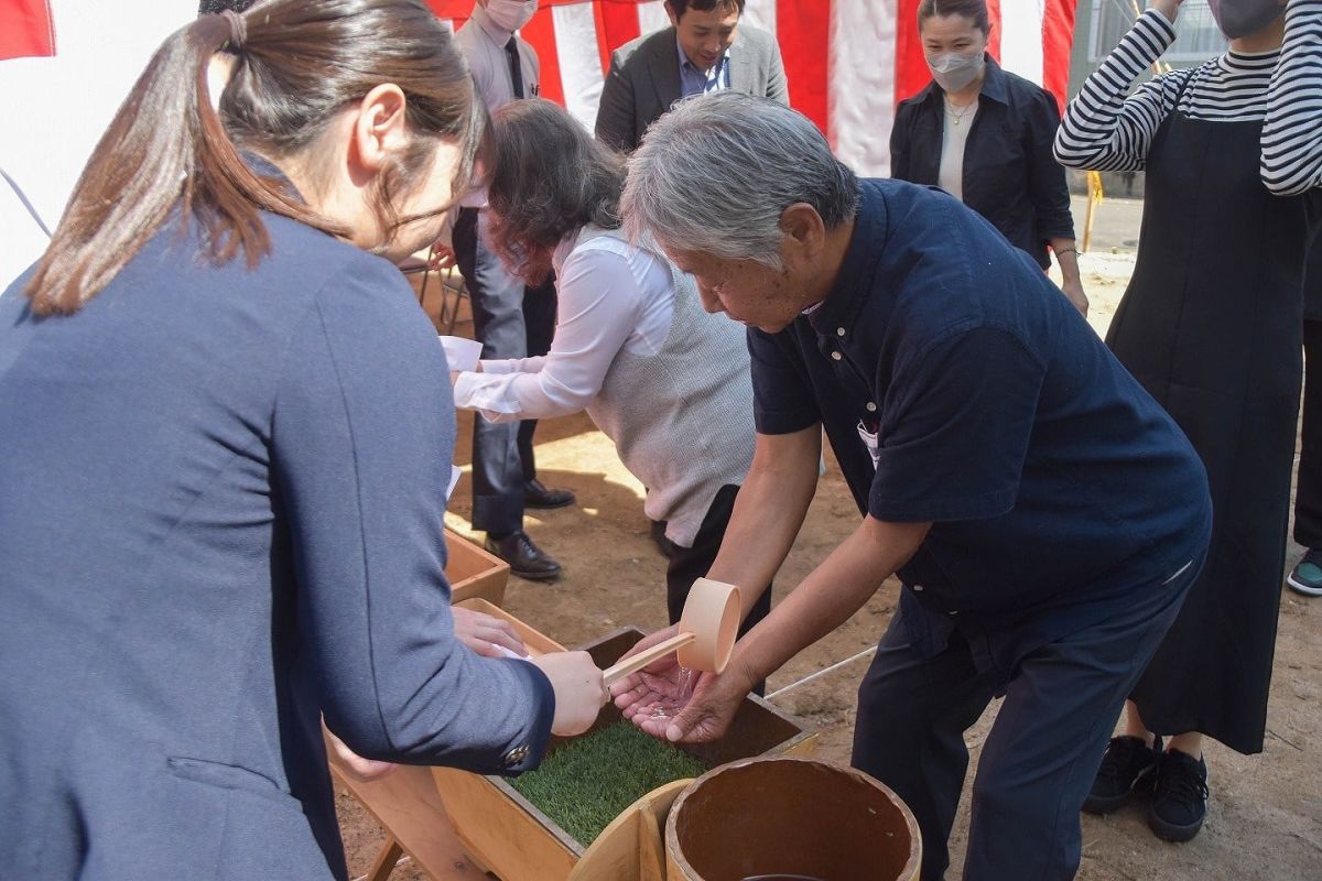 「福岡市早良区有田01」注文住宅現場リポート①【地鎮祭】