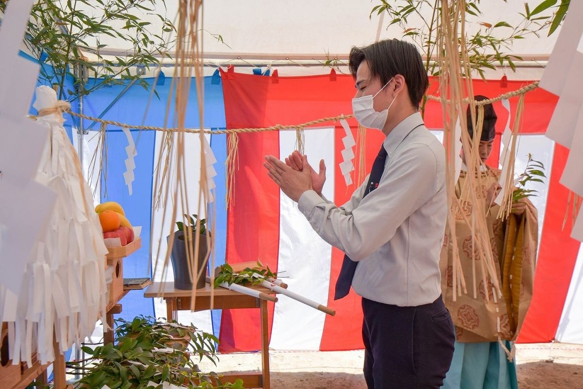 「福岡市早良区有田01」注文住宅現場リポート①【地鎮祭】