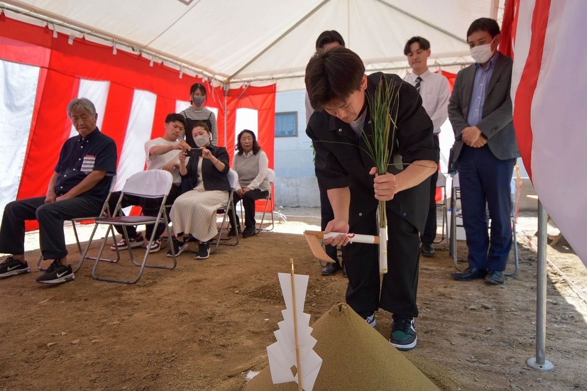 「福岡市早良区有田01」注文住宅現場リポート①【地鎮祭】