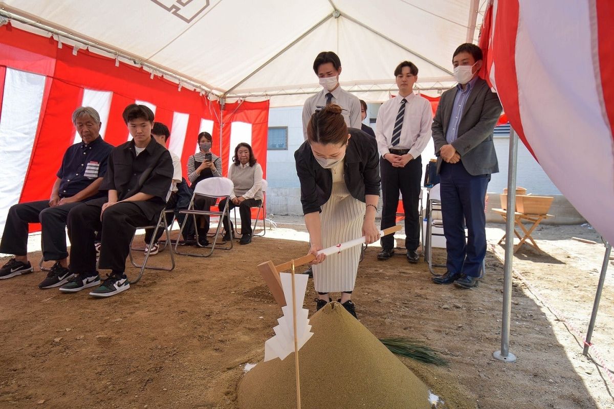 「福岡市早良区有田01」注文住宅現場リポート①【地鎮祭】