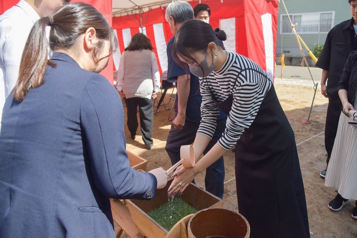「福岡市早良区有田01」注文住宅現場リポート①【地鎮祭】