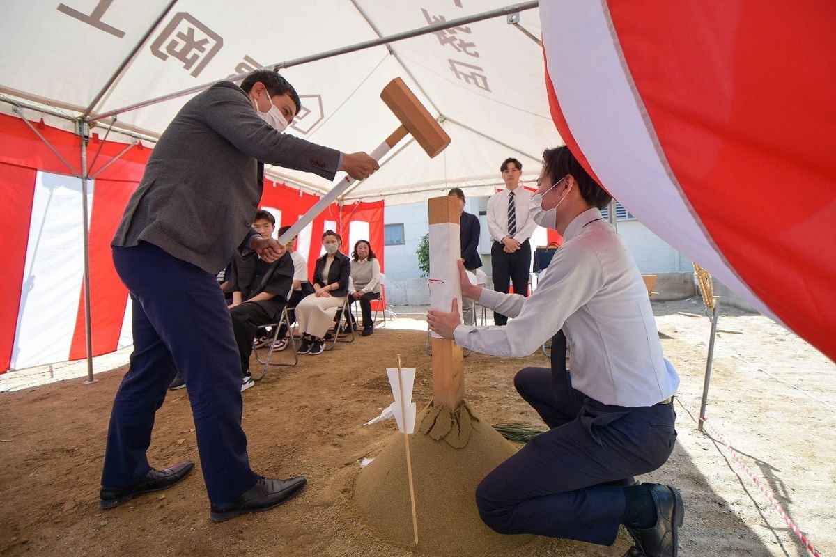 「福岡市早良区有田01」注文住宅現場リポート①【地鎮祭】