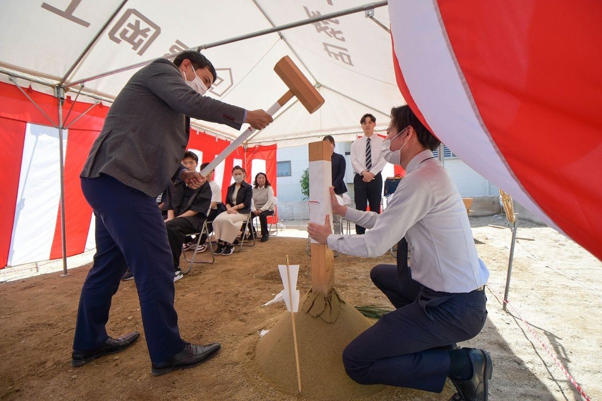 福岡市早良区有田01　注文住宅現場リポート① ～地鎮祭～