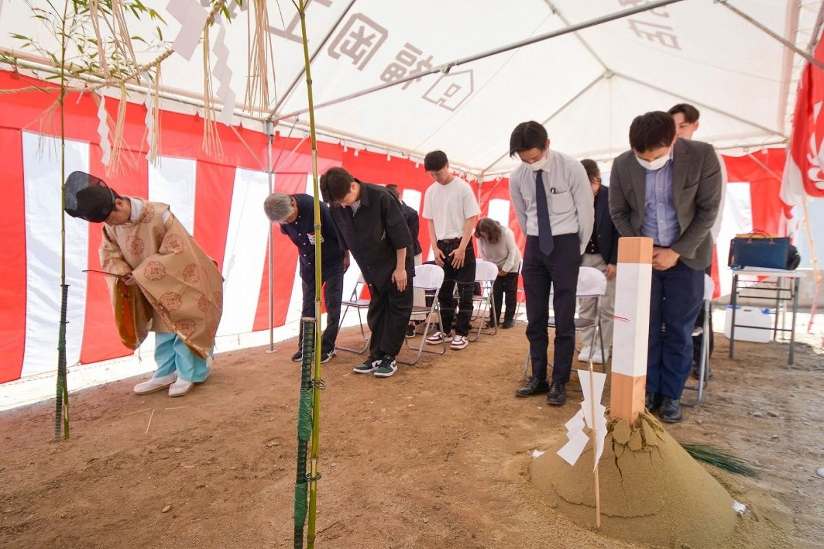 福岡市早良区有田01　注文住宅現場リポート① ～地鎮祭～