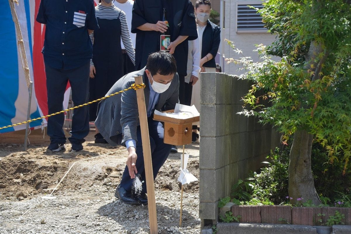 「福岡市早良区有田01」注文住宅現場リポート①【地鎮祭】