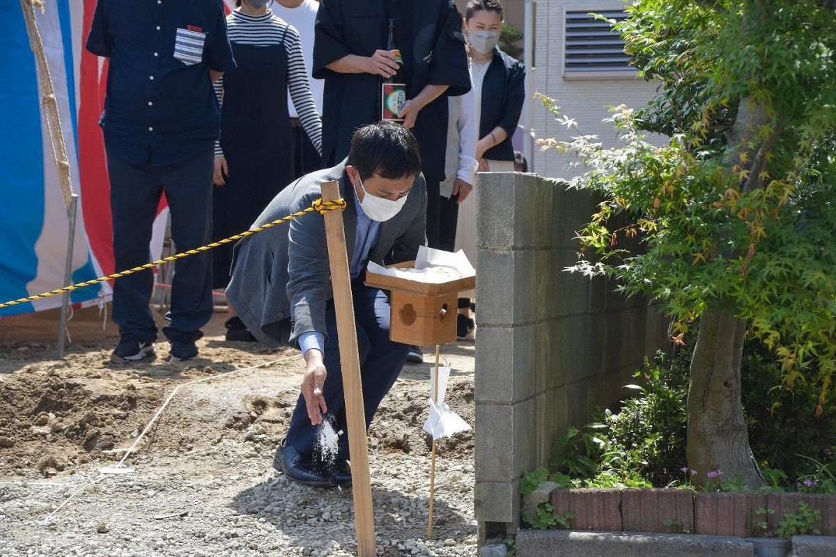 福岡市早良区有田01　注文住宅現場リポート① ～地鎮祭～