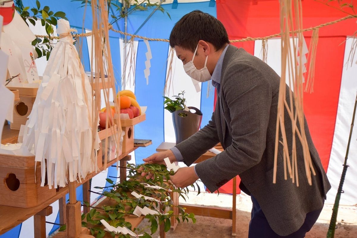 「福岡市早良区有田01」注文住宅現場リポート①【地鎮祭】