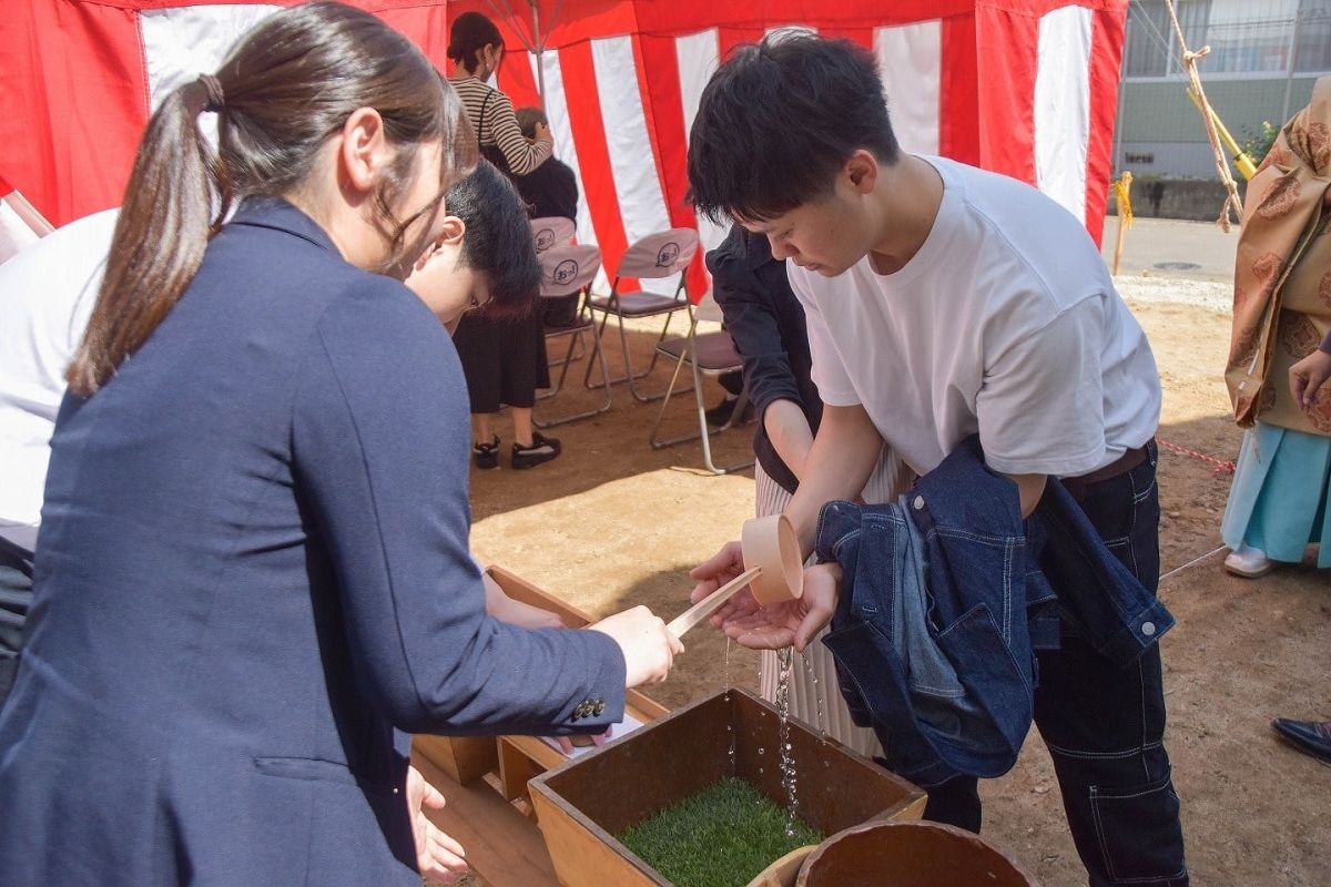 「福岡市早良区有田01」注文住宅現場リポート①【地鎮祭】