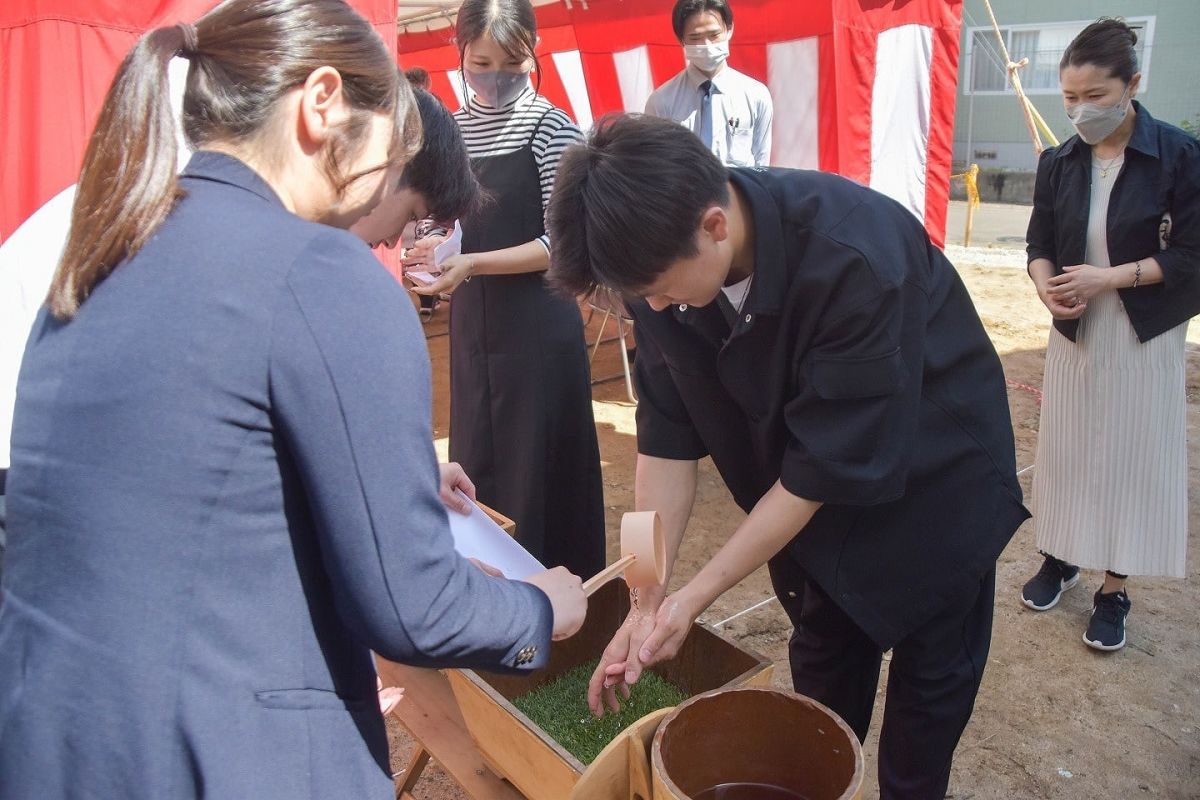 「福岡市早良区有田01」注文住宅現場リポート①【地鎮祭】