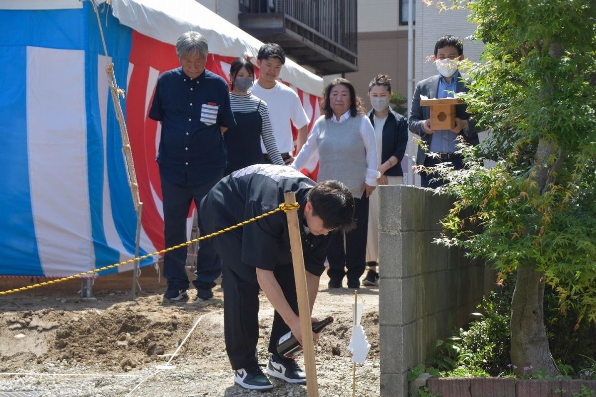 「福岡市早良区有田01」注文住宅現場リポート①【地鎮祭】