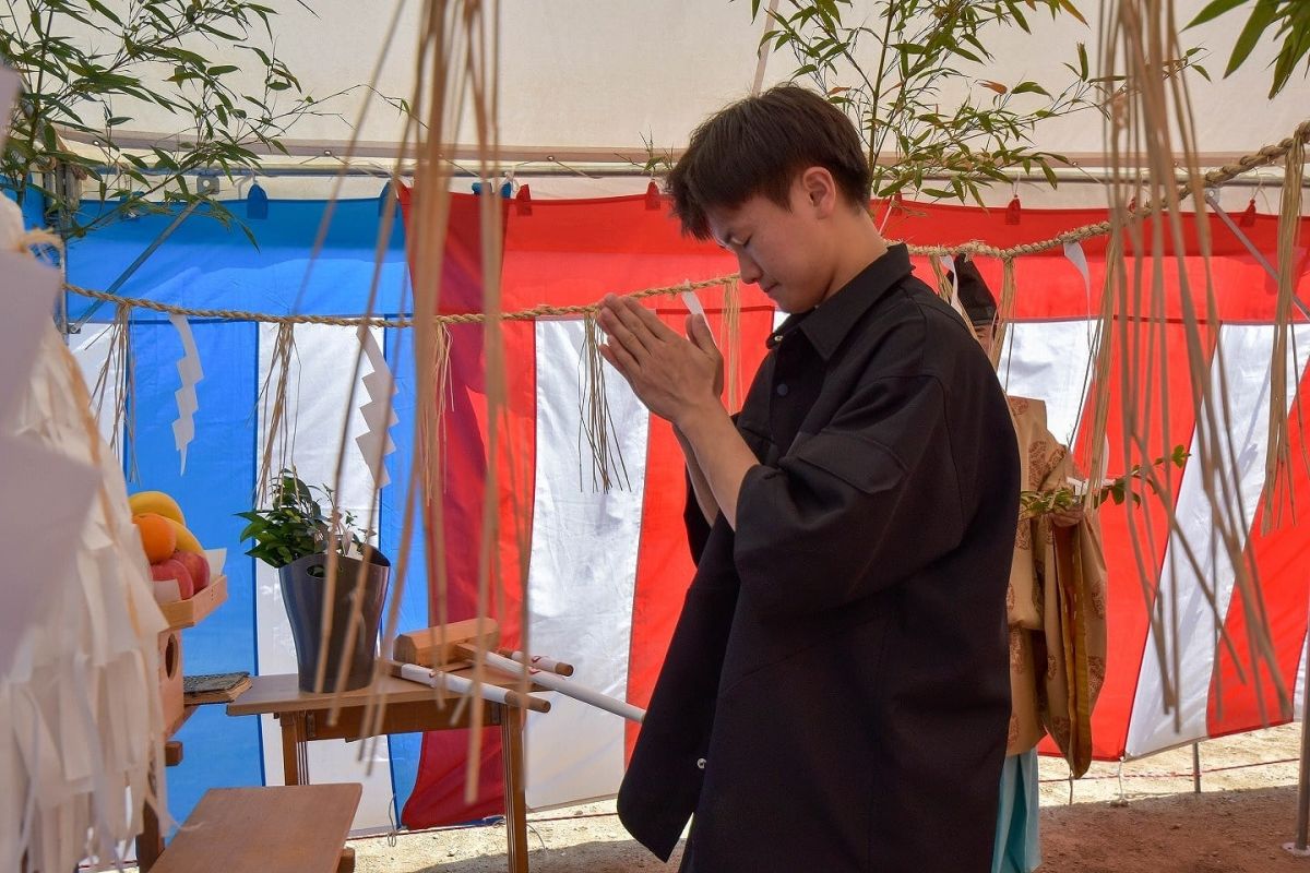 「福岡市早良区有田01」注文住宅現場リポート①【地鎮祭】