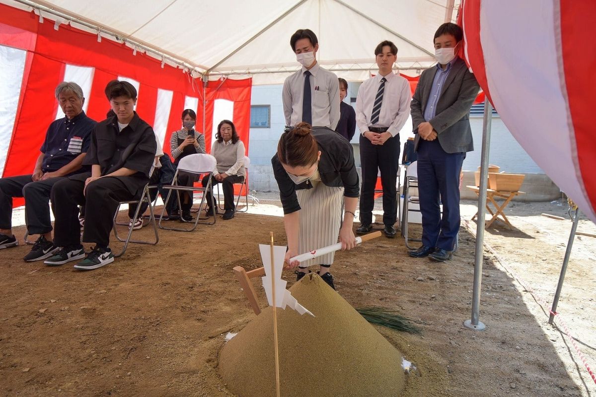「福岡市早良区有田01」注文住宅現場リポート①【地鎮祭】