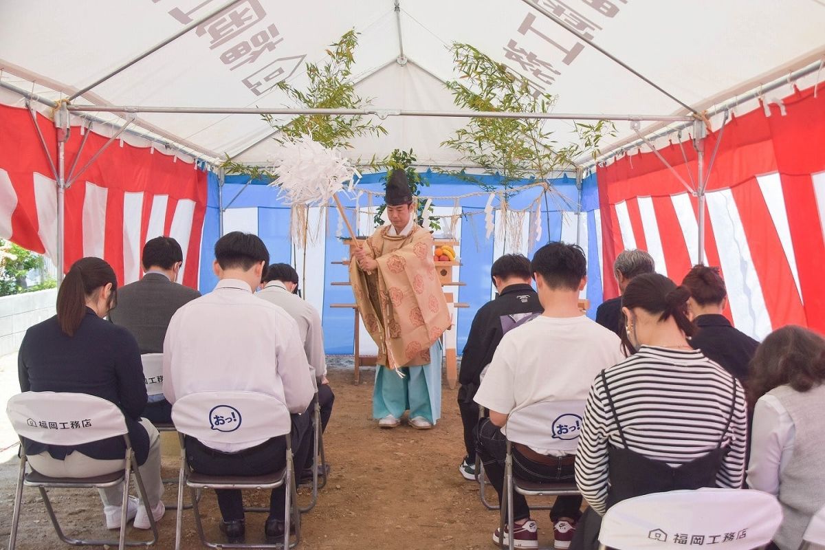 「福岡市早良区有田01」注文住宅現場リポート①【地鎮祭】