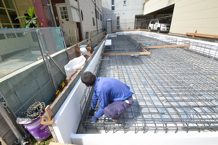 「福岡市中央区01」注文住宅現場リポート③【基礎工事】【配筋】