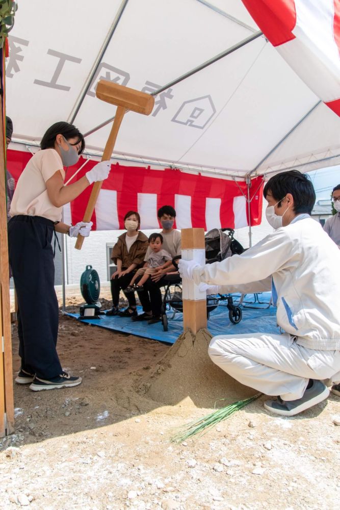 福岡市城南区友丘02　注文住宅建築現場リポート①　～地鎮祭～