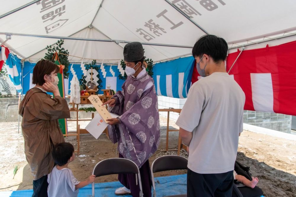 福岡市城南区友丘02　注文住宅建築現場リポート①　～地鎮祭～