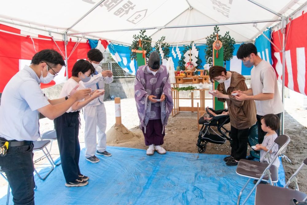 福岡市城南区友丘02　注文住宅建築現場リポート①　～地鎮祭～