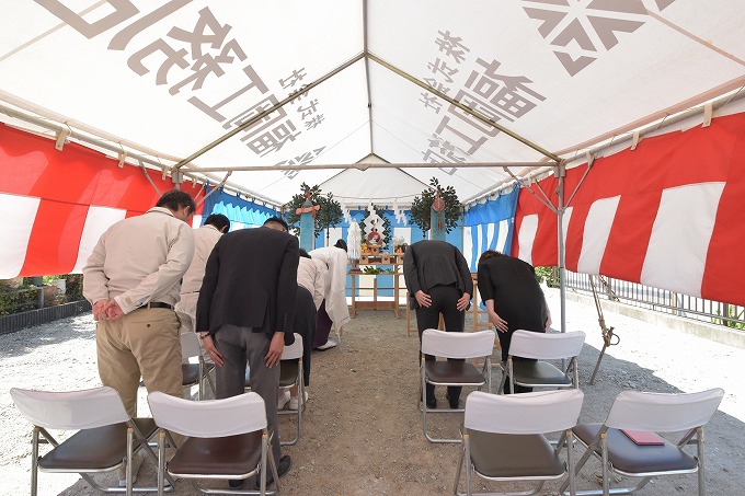 福岡市博多区01　注文住宅建築現場リポート①　～地鎮祭～