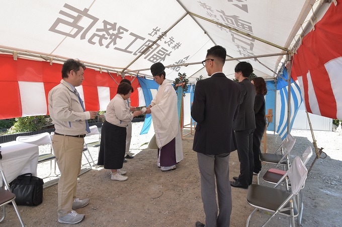 福岡市博多区01　注文住宅建築現場リポート①　～地鎮祭～