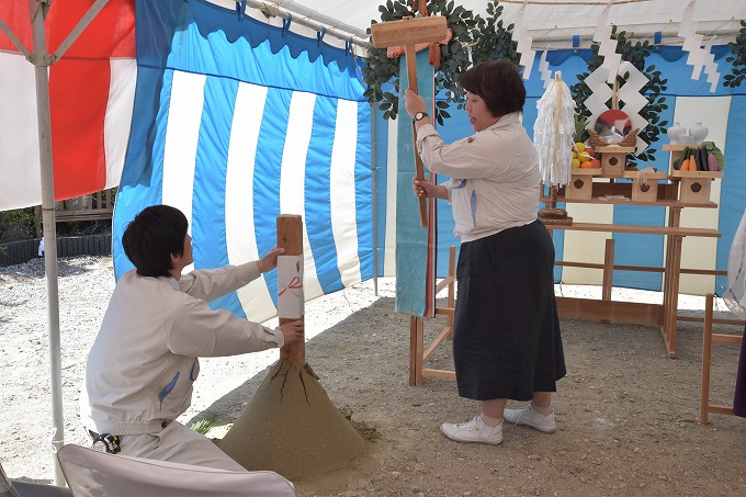 「福岡市博多区01」注文住宅現場リポート①【地鎮祭】