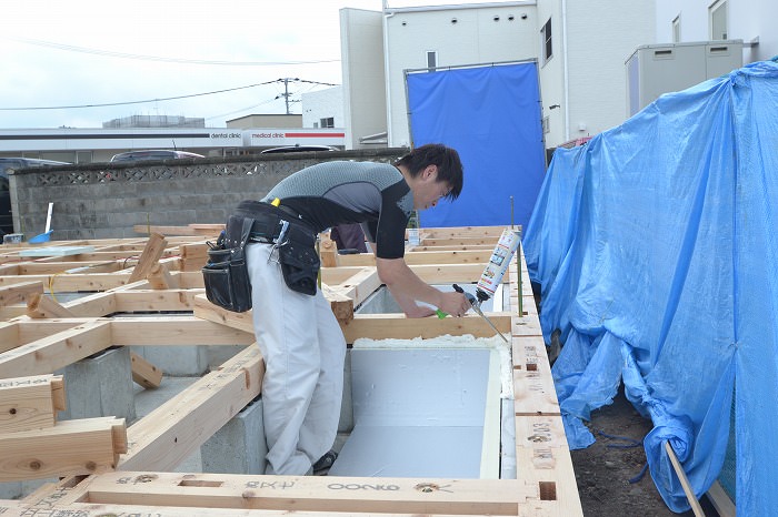「福岡市南区02」注文住宅現場リポート④【木工事】【土台敷き】