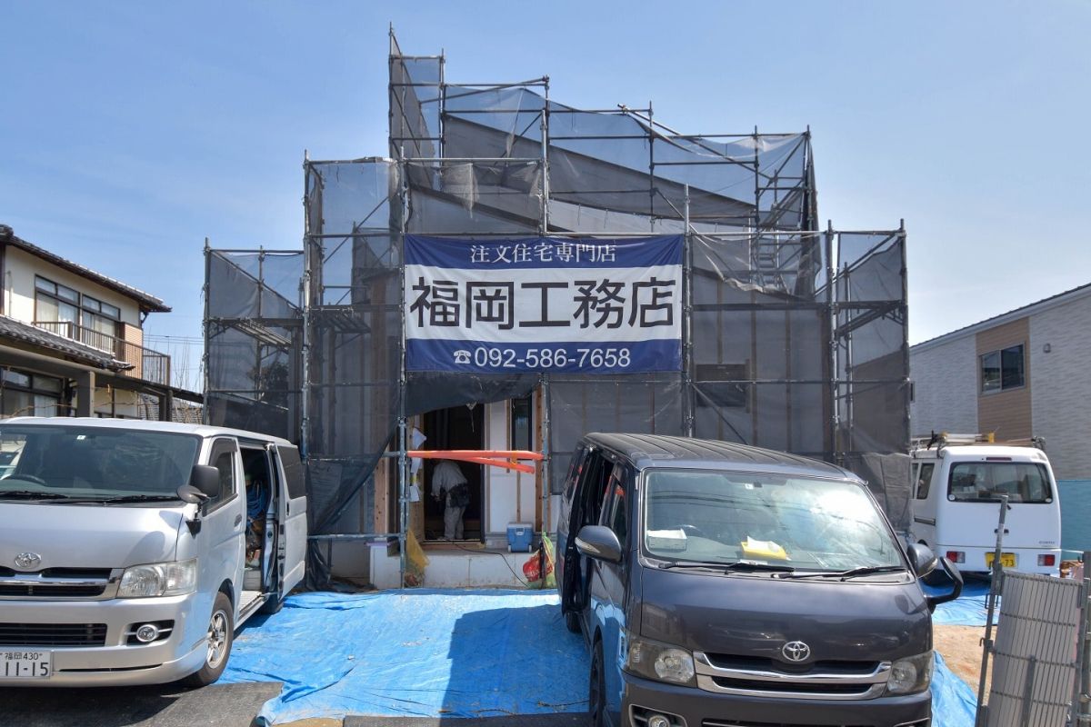 福岡県福岡市西区06　注文住宅建築現場リポート⑤　～木工事・石膏ボード～