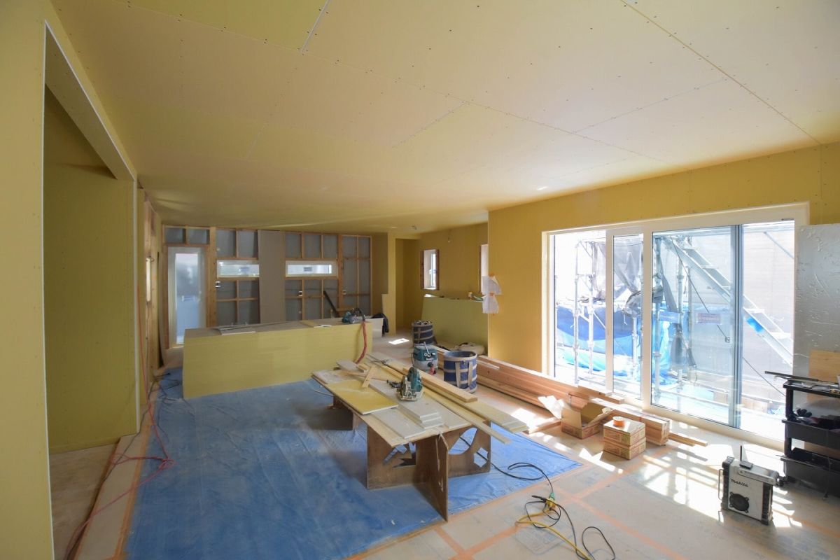 「福岡市西区06」注文住宅現場リポート⑤【木工事】【石膏ボード】