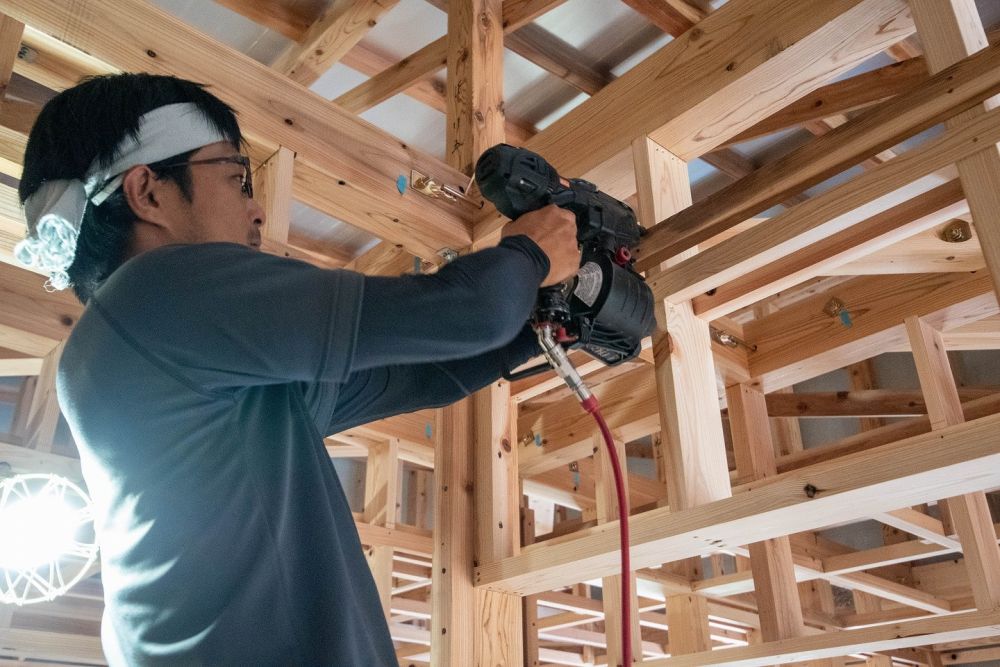 福岡県糟屋郡久山町01　注文住宅建築現場リポート⑦　～木工事・下地作り～