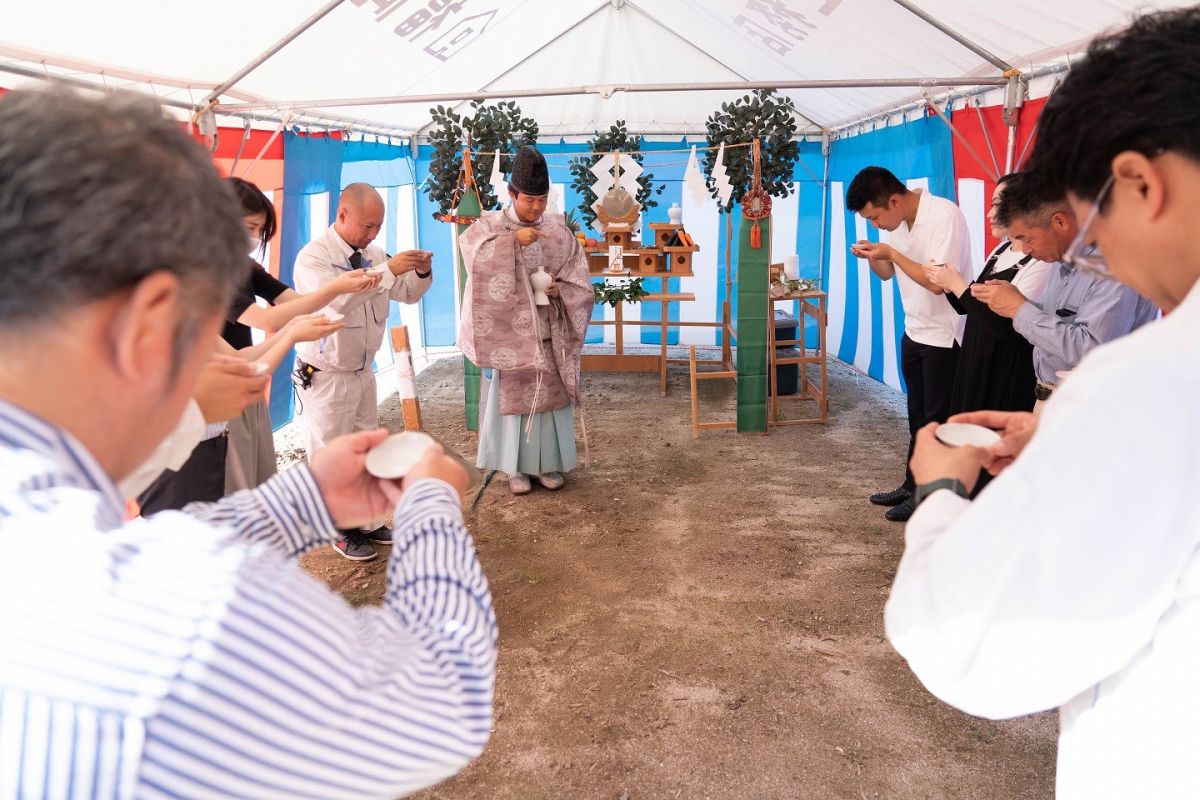 福岡県福岡市早良区12　注文住宅建築現場リポート①　～地鎮祭～