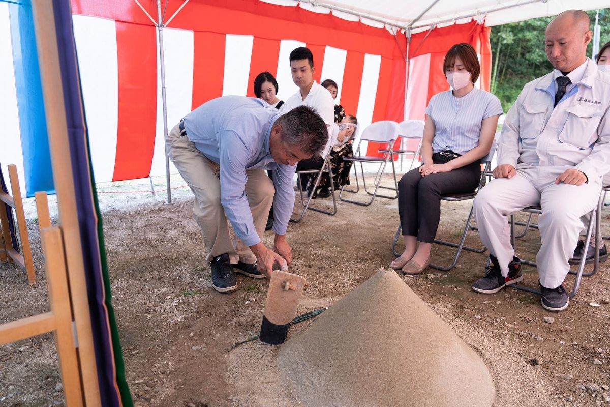 福岡県福岡市早良区12　注文住宅建築現場リポート①　～地鎮祭～