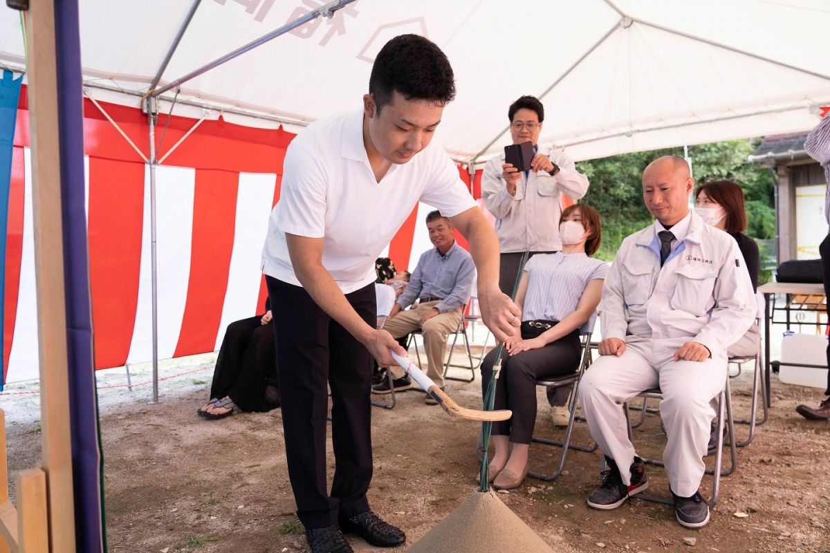 福岡県福岡市早良区12　注文住宅建築現場リポート①　～地鎮祭～