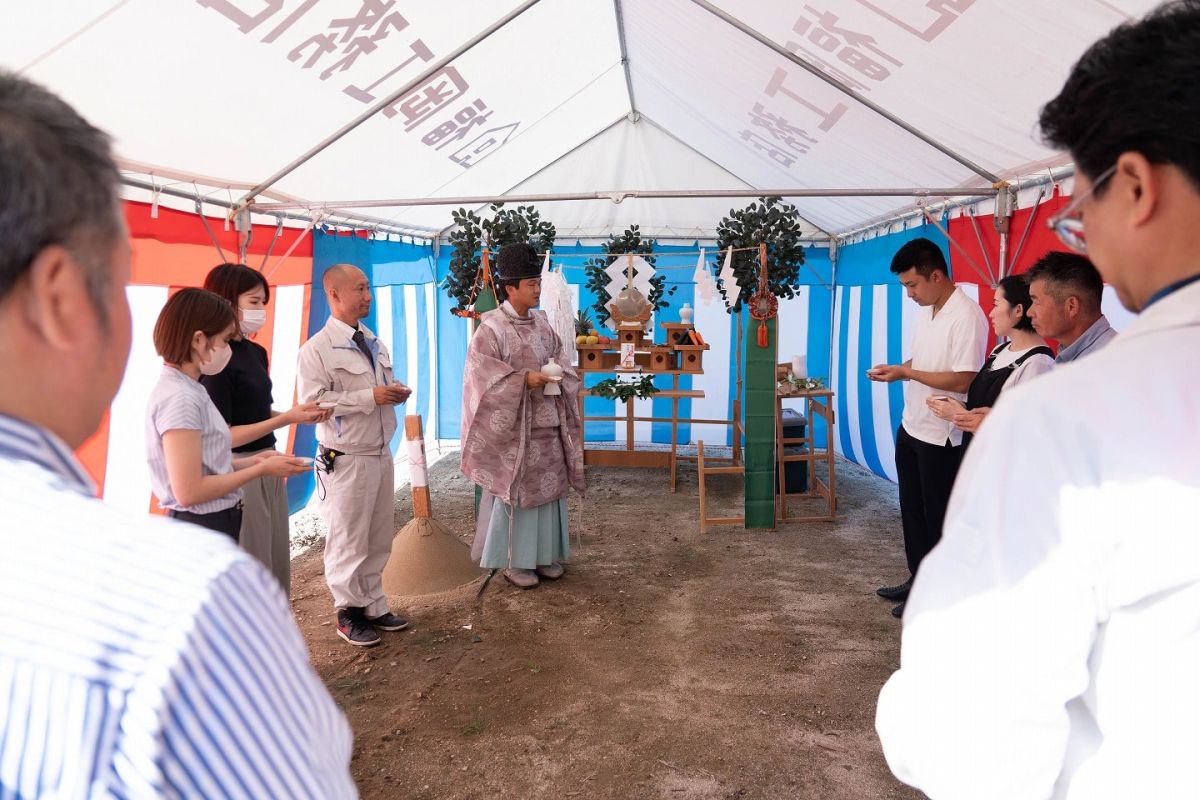 福岡県福岡市早良区12　注文住宅建築現場リポート①　～地鎮祭～