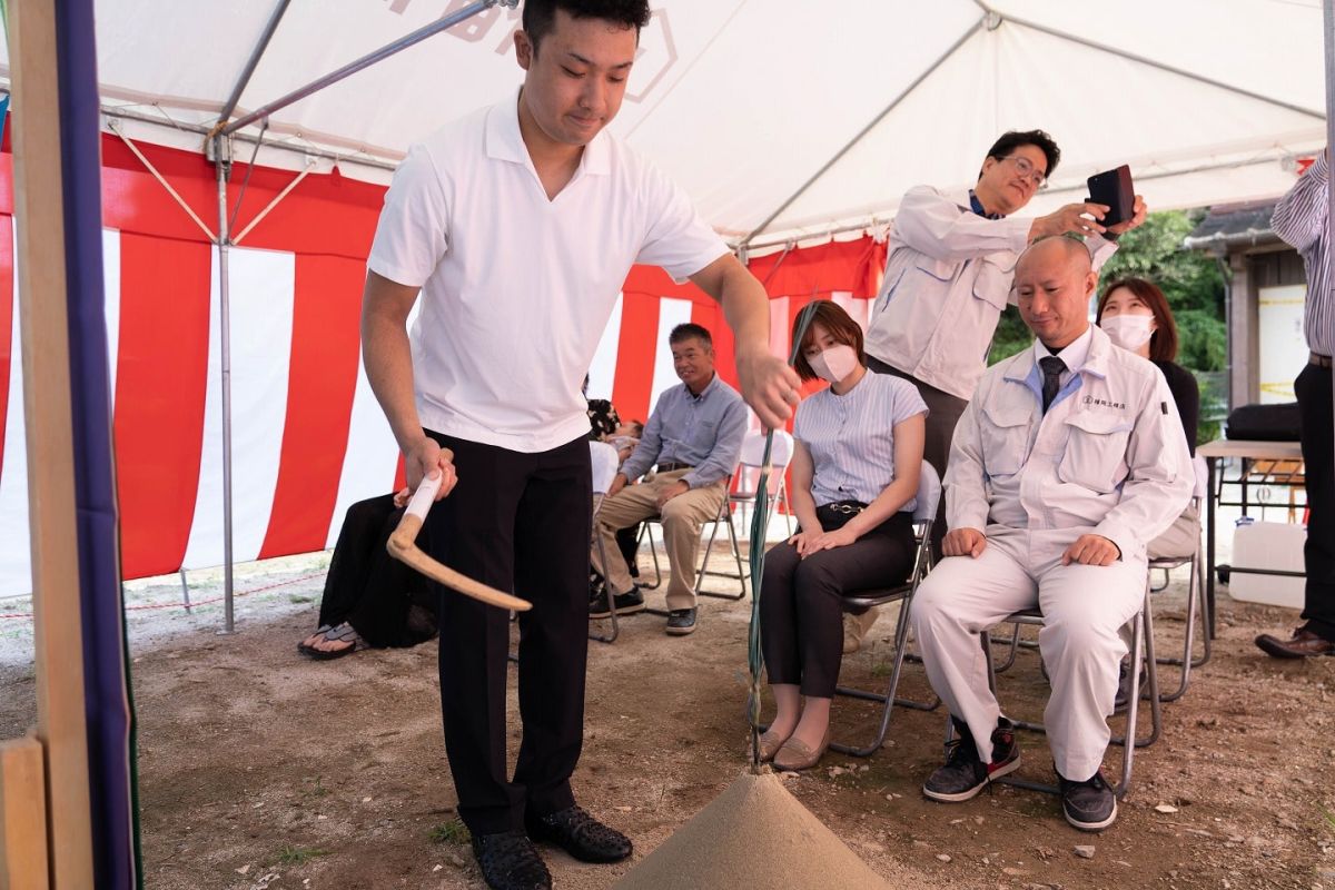 福岡県福岡市早良区12　注文住宅建築現場リポート①　～地鎮祭～