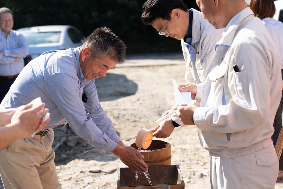 福岡県福岡市早良区12　注文住宅建築現場リポート①　～地鎮祭～