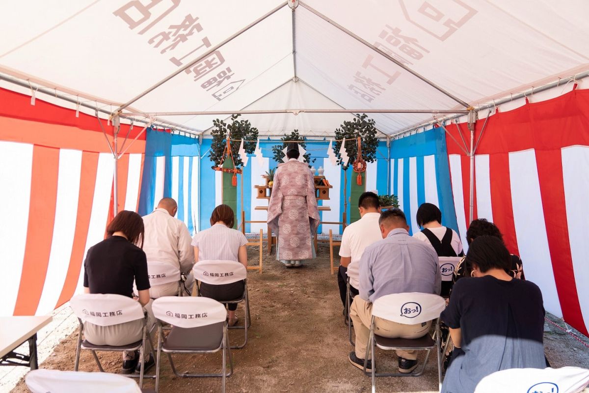 福岡県福岡市早良区12　注文住宅建築現場リポート①　～地鎮祭～