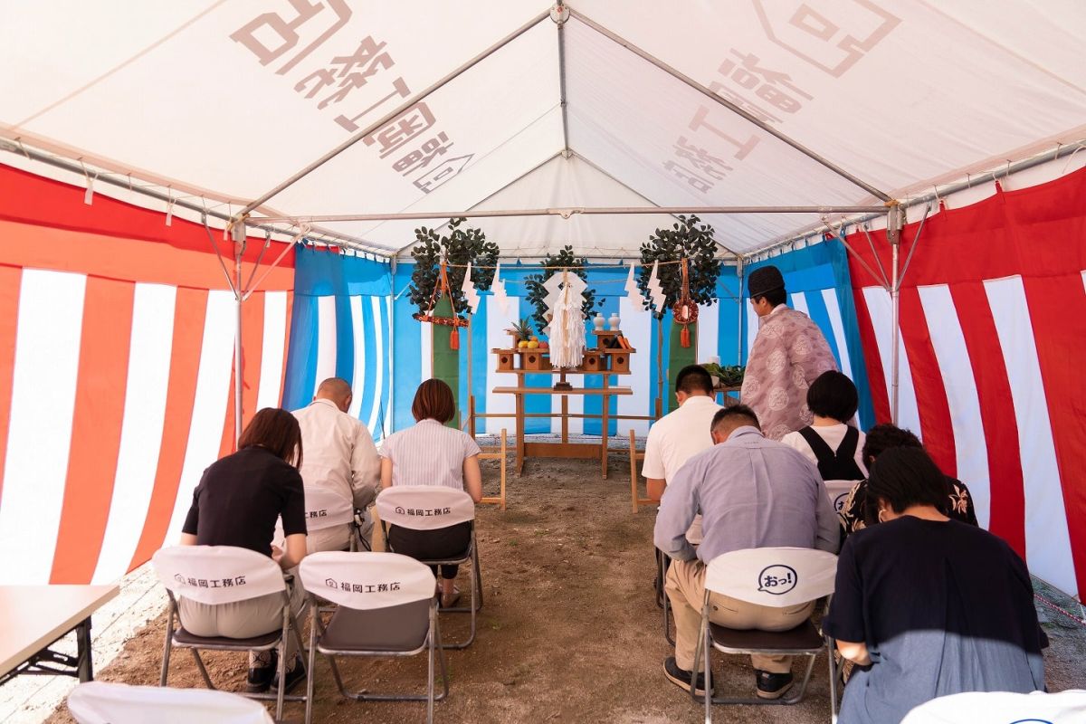 福岡県福岡市早良区12　注文住宅建築現場リポート①　～地鎮祭～