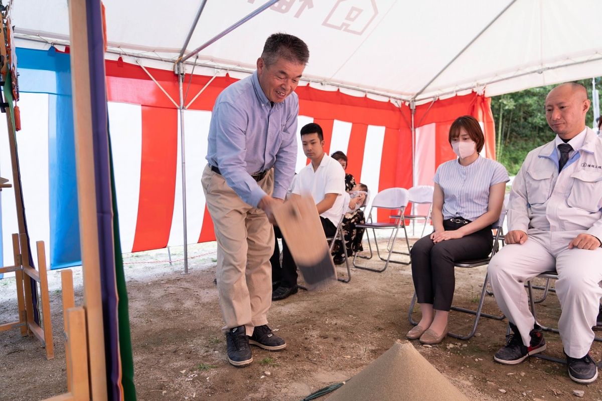 福岡県福岡市早良区12　注文住宅建築現場リポート①　～地鎮祭～