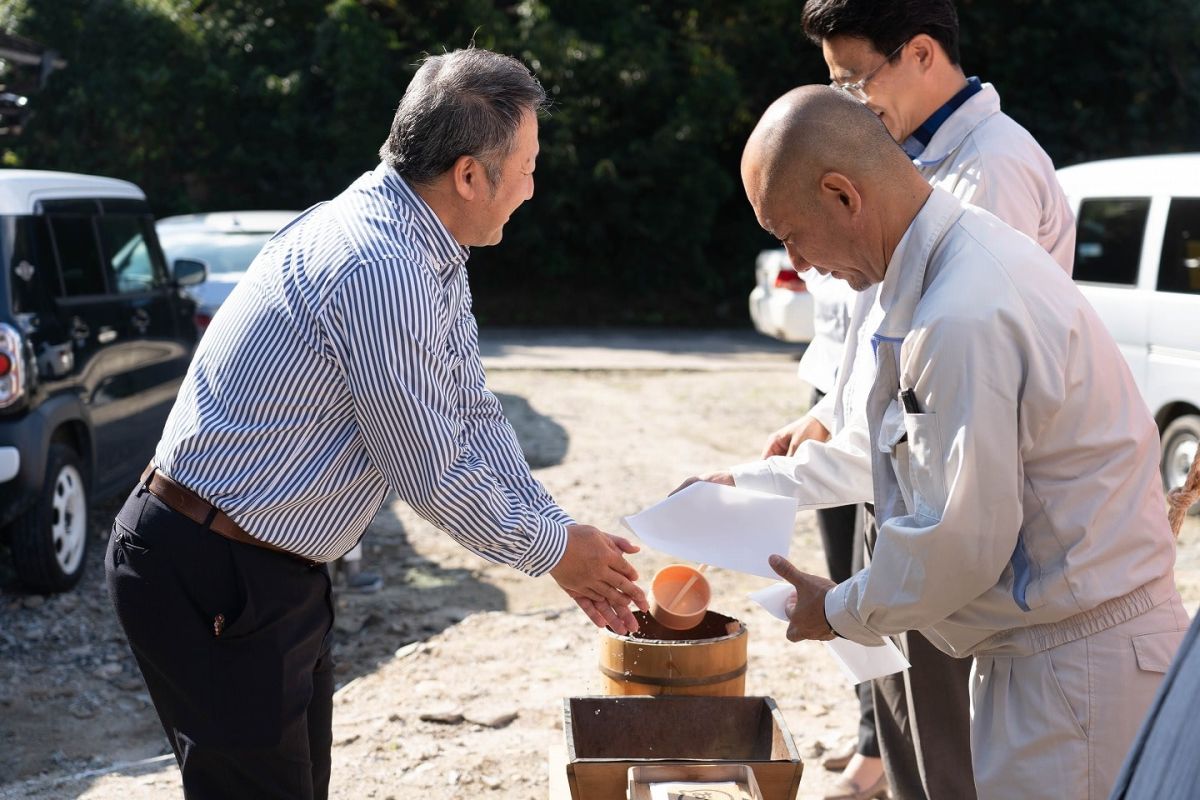 福岡県福岡市早良区12　注文住宅建築現場リポート①　～地鎮祭～