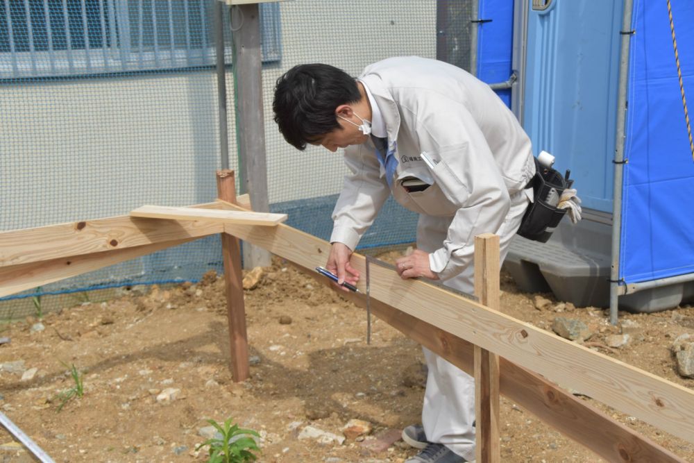 「福岡市東区09」注文住宅現場リポート②【基礎工事】【遣り方】