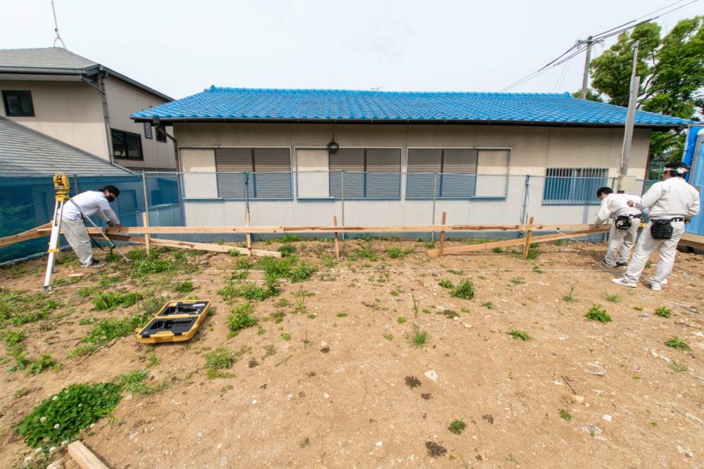 「福岡市東区09」注文住宅現場リポート②【基礎工事】【遣り方】