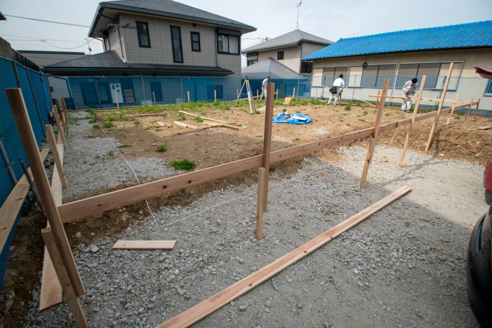 「福岡市東区09」注文住宅現場リポート②【基礎工事】【遣り方】
