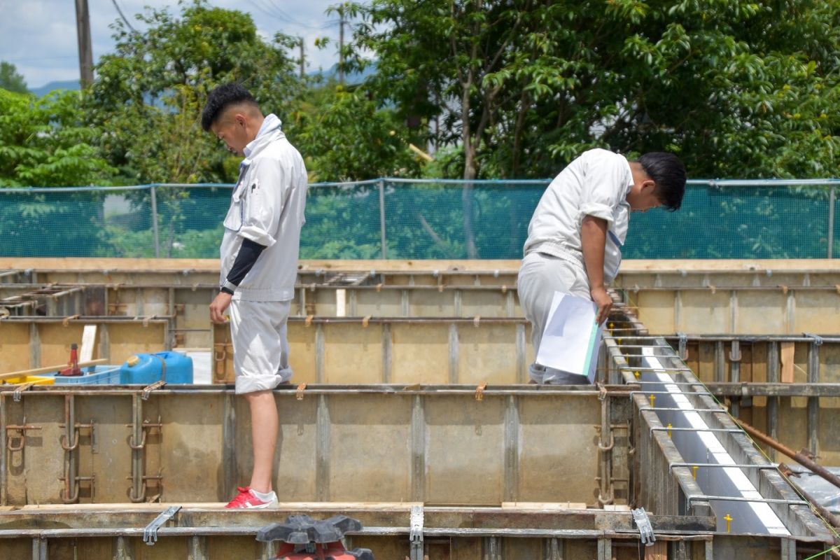 福岡県筑紫野市11　注文住宅建築現場リポート③　～基礎工事・生コン打設〜