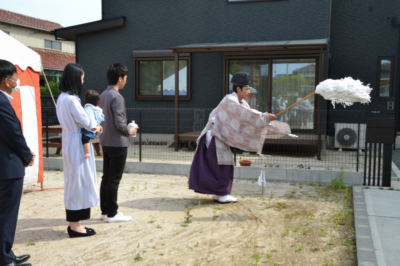 福岡県朝倉郡筑前町中牟田01　注文住宅建築現場リポート①　～地鎮祭～