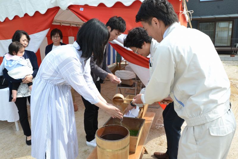 福岡県朝倉郡筑前町中牟田01　注文住宅建築現場リポート①　～地鎮祭～