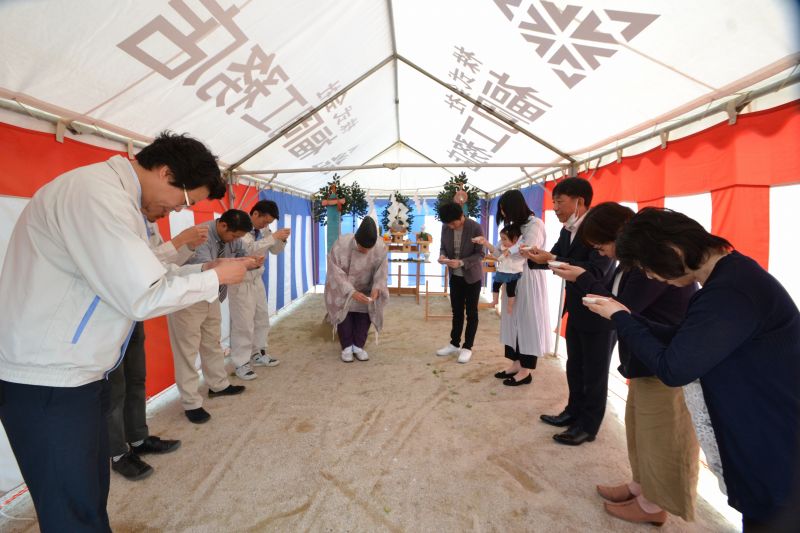 「朝倉郡筑前町中牟田01」注文住宅現場リポート①【地鎮祭】